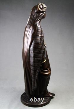 Sculpture orientaliste bronze ancien Porteuse d'eau par Jean Jules B SALMSON