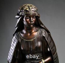 Sculpture orientaliste bronze ancien Porteuse d'eau par Jean Jules B SALMSON