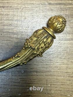 Série de 6 embrasses de rideaux Napoléon III bronze laiton doré H 35 cm