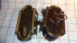 Serrure Double Napoleon III Bronze Acier Peinte Avec Clef Sans Poignee Sr95