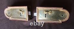Serrures bronze doré d'époque Napoléon III. Lot de 2