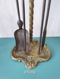 Serviteur de cheminée ancien en bronze XIXe Époque Napoléon 3