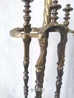 Serviteur de cheminée ancien en bronze XIXe Époque Napoléon 3