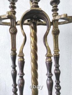 Serviteur de cheminée ancien en bronze XIXe Époque Napoléon 3