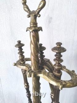 Serviteur de cheminée ancien en bronze XIXe Époque Napoléon 3