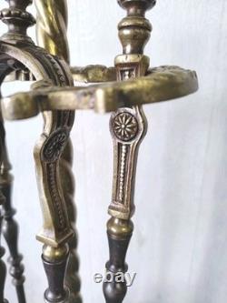 Serviteur de cheminée ancien en bronze XIXe Époque Napoléon 3