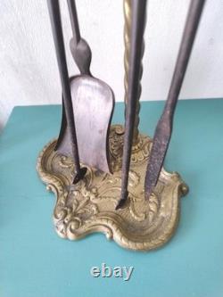 Serviteur de cheminée ancien en bronze XIXe Époque Napoléon 3