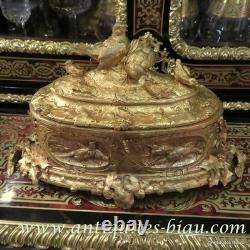 Signée LEBLANC Boite à bijoux en Bronze doré Epoque Napoléon III aux oiseaux