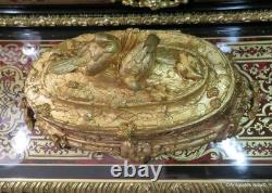 Signée LEBLANC Boite à bijoux en Bronze doré Epoque Napoléon III aux oiseaux