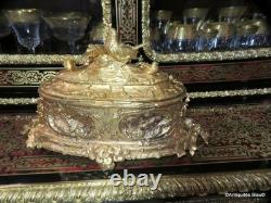 Signée LEBLANC Boite à bijoux en Bronze doré Epoque Napoléon III aux oiseaux
