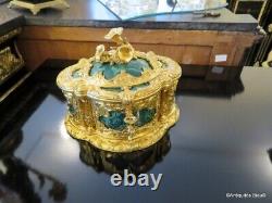 Signée ROUSSEL Boite à bijoux en Malachite et Bronze Epoque Napoléon III