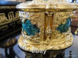 Signée ROUSSEL Boite à bijoux en Malachite et Bronze Epoque Napoléon III