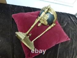 Socle de Lampe Athenienne, style Empire, aux sphinges, bronze, métal, XIX ème, H 28cm