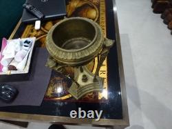 Socle de Lampe Athenienne, style Empire, aux sphinges, bronze, métal, XIX ème, H 28cm