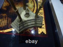 Socle de Lampe Athenienne, style Empire, aux sphinges, bronze, métal, XIX ème, H 28cm