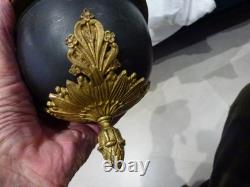 Socle de Lampe Athenienne, style Empire, aux sphinges, bronze, métal, XIX ème, H 28cm