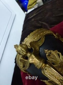 Socle de Lampe Athenienne, style Empire, aux sphinges, bronze, métal, XIX ème, H 28cm