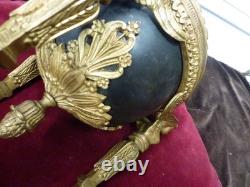 Socle de Lampe Athenienne, style Empire, aux sphinges, bronze, métal, XIX ème, H 28cm