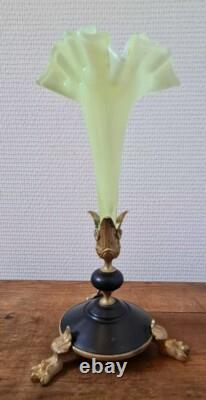 Soliflore Verre Ouraline sur Support Tripode Bronze NAPOLÉON III