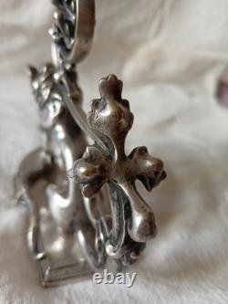 Splendide bougeoir XIXe en bronze argenté Splendide bougeoir XIXe en bronze argenté