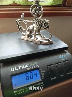 Splendide bougeoir XIXe en bronze argenté