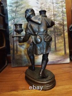 Statuette Chandelier Chasseur en Bronze Epoque Victorienne XIXème