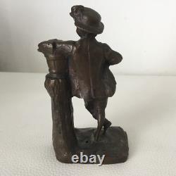 Statuette en Bronze XIXè Napoléon III Jeune Garçon Style XVIIIè Victorian 19th C