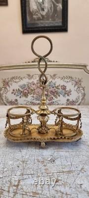 Stunning Napoleon III era Caraffe stand silverplated bronze