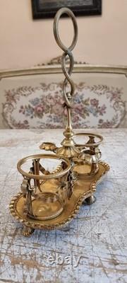 Stunning Napoleon III era Caraffe stand silverplated bronze