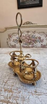 Stunning Napoleon III era Caraffe stand silverplated bronze