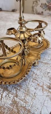 Stunning Napoleon III era Caraffe stand silverplated bronze