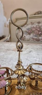 Stunning Napoleon III era Caraffe stand silverplated bronze