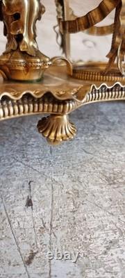 Stunning Napoleon III era Caraffe stand silverplated bronze