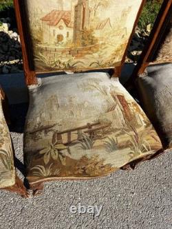 Suite de 4 chaises d'époque Napoléon III, style Régence