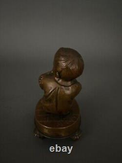 Sujet en bronze XIXe représentant un bébé assis Napoléon III M3065