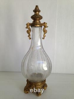 Superbe Flacon Cristal et Bronze XIXéme Napoléon III