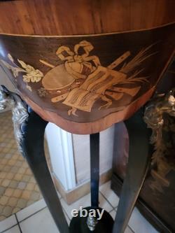 Superbe Jardinière Napoléon III en marqueterie et bronze