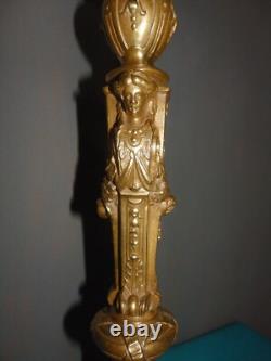 Superbe Lampe Ancienne Bronze Style Empire Tulipe Pate D Verre Napoleon Iii-1900