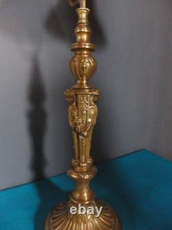 Superbe Lampe Ancienne Bronze Style Empire Tulipe Pate D Verre Napoleon Iii-1900
