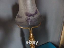 Superbe Lampe Ancienne Bronze Style Empire Tulipe Pate D Verre Napoleon Iii-1900