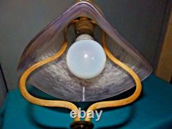 Superbe Lampe Ancienne Bronze Style Empire Tulipe Pate D Verre Napoleon Iii-1900