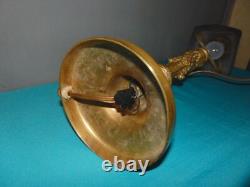 Superbe Lampe Ancienne Bronze Style Empire Tulipe Pate D Verre Napoleon Iii-1900