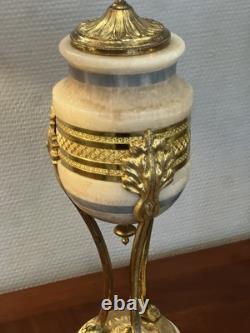 Superbe Paire De Cassolette Marbre Et Bronze Napoleon III