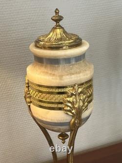 Superbe Paire De Cassolette Marbre Et Bronze Napoleon III