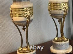 Superbe Paire De Cassolette Marbre Et Bronze Napoleon III