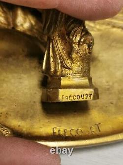 Superbe Parure de Bureau à l'Aigle signé FRECOURT en Bronze Sceau + Vide poche
