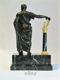 Superbe ancien Bronze Napoléon III Jules César, non pendule Empire, clock