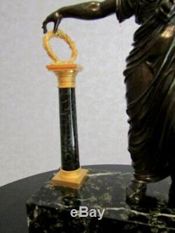 Superbe ancien Bronze Napoléon III Jules César, non pendule Empire, clock