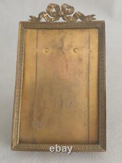 Superbe cadre porte photo rectangle bronze et laiton A décor noud Napoléon III
