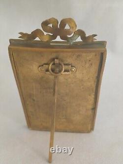 Superbe cadre porte photo rectangle bronze et laiton A décor noud Napoléon III